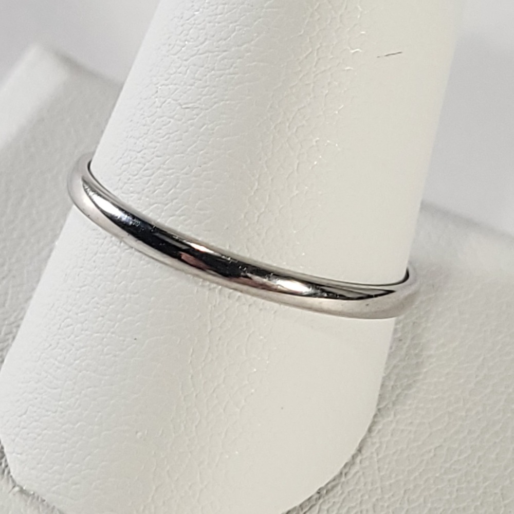 Sterling Silver Wedding Band Ring Unisex 10.5 Silver Polished Dome 925 1.19g